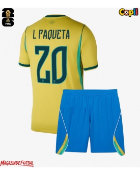 Brazilia Lucas Paqueta #20 Echipament de Fotbal Replică Mondial 2026 Copii Acasa (+ Șorturi)